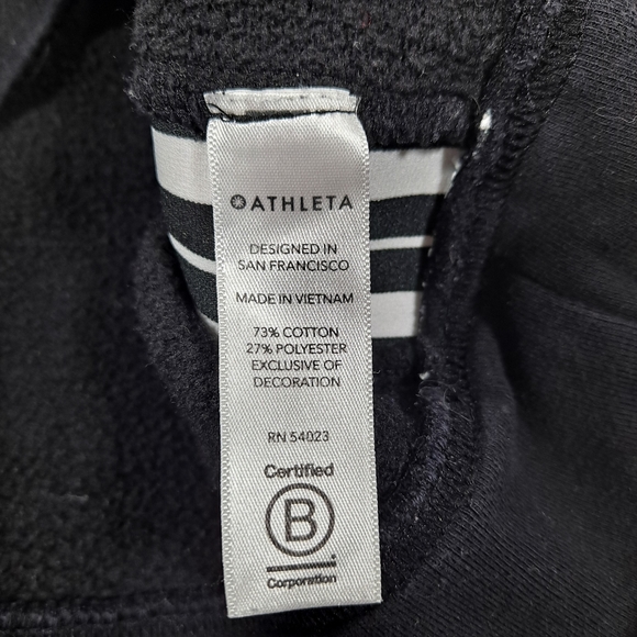 Athleta Black And White Striped Racer Cropped Sweatshirt - Picture 7 of 7